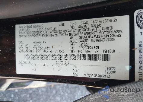 2017 Ford Fiesta Titanium z USA, uszkodzony, nr VIN 3FADP4FJ3HM123942